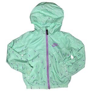 Nike Hoodie Windbreaker Girls 3-4 YRS Full Zip Jacket Nike Logo Sport Wear Pink